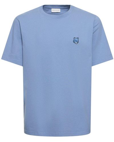 Maison Kitsuné Bold Fox Head Patch Comfort T-shirt - Blue