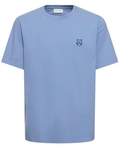 Maison Kitsuné T-shirt avec patch tête de renard - Bleu