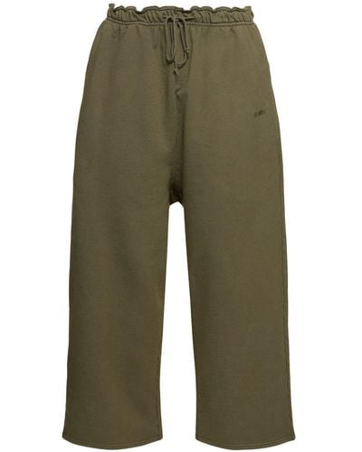 Hed Mayner Compact Brushed Cotton Jersey Trousers - Green