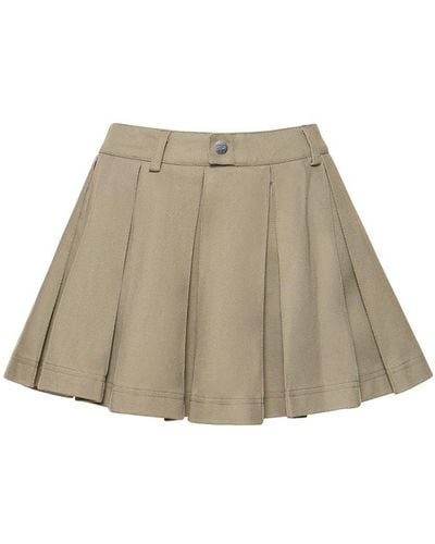 CANNARI CONCEPT Simi Pleated Cotton Mini Skirt - Natural