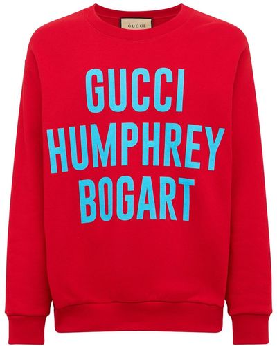 Gucci Sweat-shirt En Coton Imprimé - Rouge