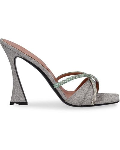 D'Accori 100Mm Lust Glitter & Crystals Sandals - Metallic