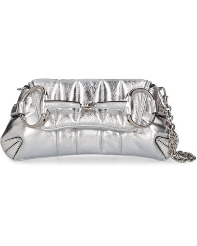 Gucci Small Horsebit Chain Leather Bag - Mettallic