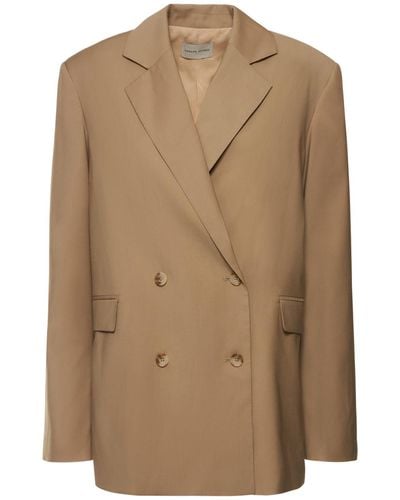 Loulou Studio New Donau Double Breasted Wool Blazer - Natural