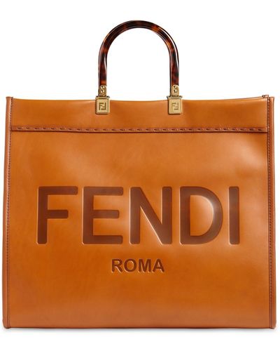 Fendi Sunshine Leather Shopper Tote - Mehrfarbig