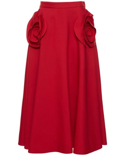 Valentino Midirock aus Crepe Couture - Rot
