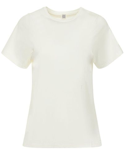Totême Curved Seam Cotton T-Shirt - White