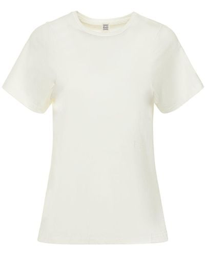 Totême T-shirt en coton à coutures incurvées - Blanc