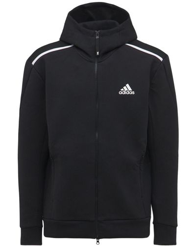 adidas Originals Z.n.e. Cotton Blend Sweatshirt Hoodie - Black