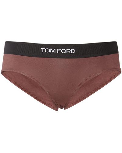 Tom Ford Signature Logo ライクラブリーフショーツ - パープル