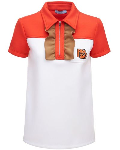 Prada Camiseta Polo De Jersey Con Volantes - Multicolor