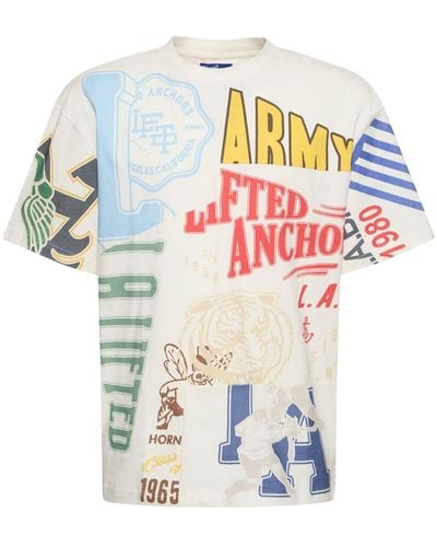 Lifted Anchors T-shirt scrapbook con stampa - Bianco