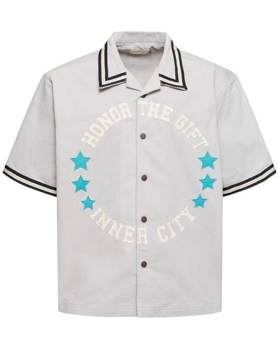 Honor The Gift Tradition short sleeve snap button shirt - Bianco