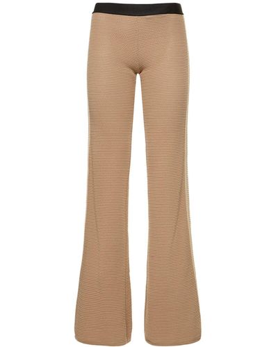 Palm Angels Pantalones de punto de algodón con logo - Neutro