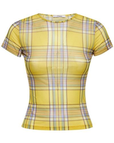 Miaou Mini Dion Checked T-shirt - Yellow