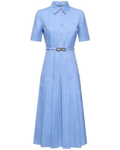 Gucci Robe en coton oxford - Bleu