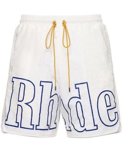 Rhude Logo Track Shorts - White