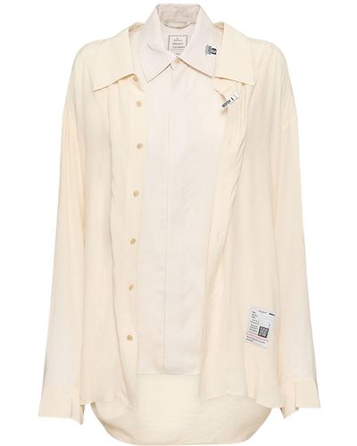 Maison Mihara Yasuhiro Double Layered Cupro Blend Shirt - Natural