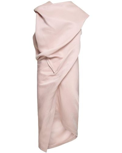 Issey Miyake Draped Satin Midi Dress - Pink