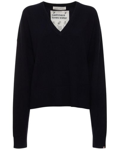 Extreme Cashmere Clash Cashmere Blend V Neck Sweater - Black