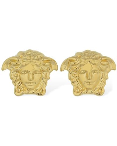 Versace Gold Medusa Stud Earrings - Metallic