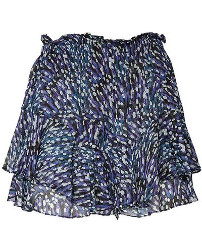 Isabel Marant Sornel Printed Viscose Shorts - Blue