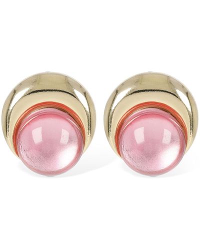 Marine Serre Imitation Pearl Moon Earrings - Pink