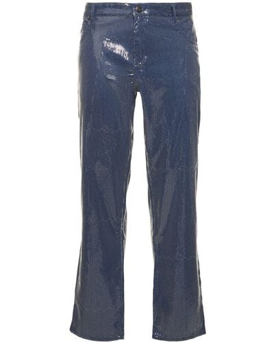 Charles Jeffrey Art Cotton & Viscose Denim Jeans - Blue