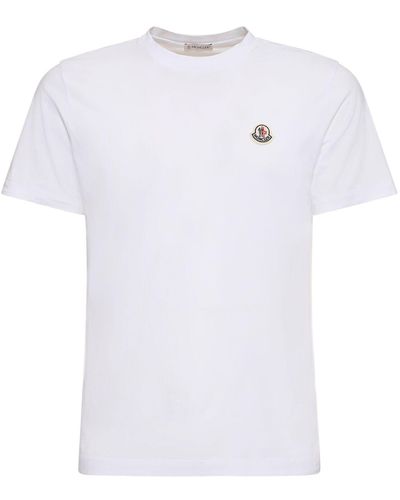 Moncler Set: 3 T-shirts Aus Baumwolljersey - Weiß