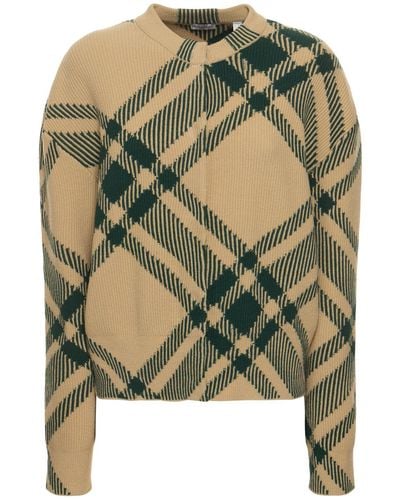 Burberry Cardigan in maglia di misto lana - Verde