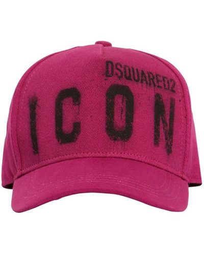 DSquared² Icon Spray Cotton Gabardine Cap - Purple
