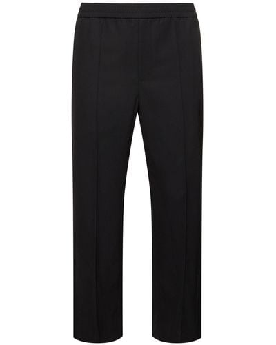 Gucci Drawstring Wool Blend Trousers - Black