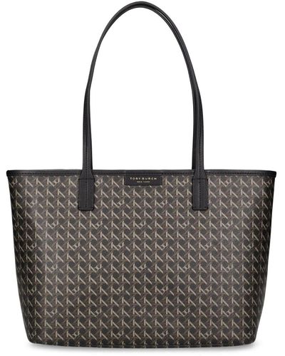 Tory Burch Small Coated Cotton Zip Tote Bag - Black