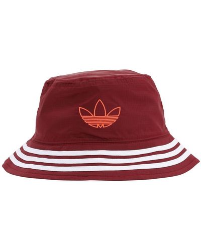 adidas Originals Reversible Trefoil Logo Bucket Hat - Red
