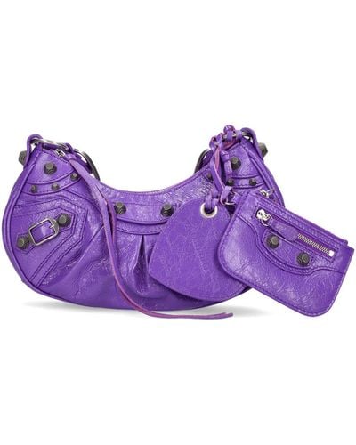 Balenciaga Xs Le Cagole Leather Shoulder Bag - Purple