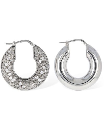 Jil Sander Bc1 Hoop 3 Zircon Earrings - Metallic
