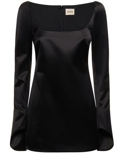 Khaite Tate Long Sleeved Crepe Mini Dress - Black