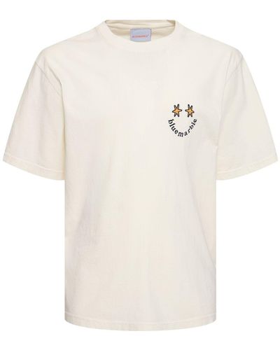 Bluemarble Smiley Print Cotton Jersey T-shirt - White