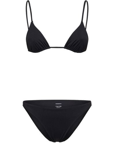 Wardrobe NYC Stretch Tech Triangle Bikini Set - Black