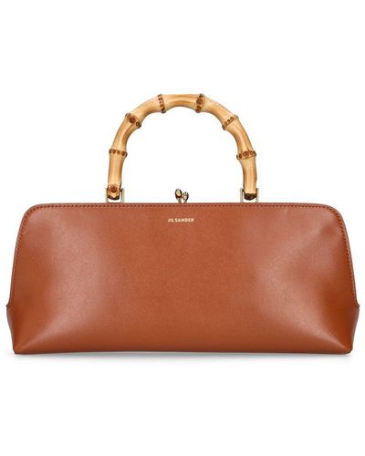 Jil Sander Petit sac à main en cuir goji - Marron