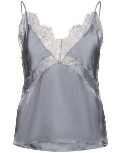 Anine Bing Amelie Silk Blend Camisole W/lace - Grey