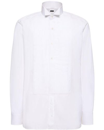 Tom Ford Enges Hemd Aus Popeline - Weiß