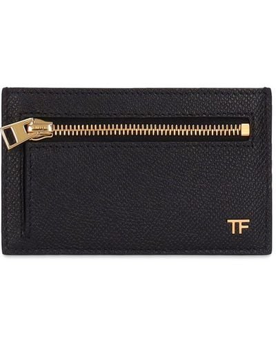 Tom Ford Grained Leather Zip Card Holder - Black