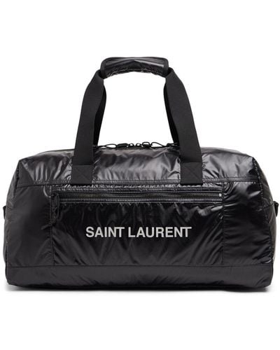 Saint Laurent Logo-print Glossed-nylon Duffle Bag - Black