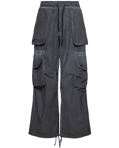 A PAPER KID Nylon Cargo Trousers - Grey