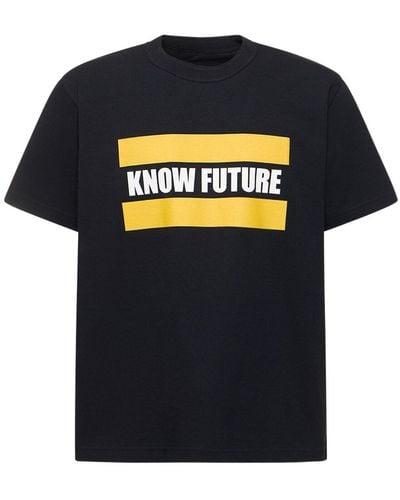 Sacai Bedrucktes T-shirt "know Future" - Blau
