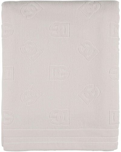 Dolce & Gabbana Monogram Jacquard Cotton Beach Towel - Natural