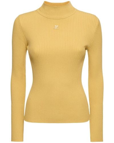 Courreges Re-edition Knit Viscose Blend Sweater - Yellow