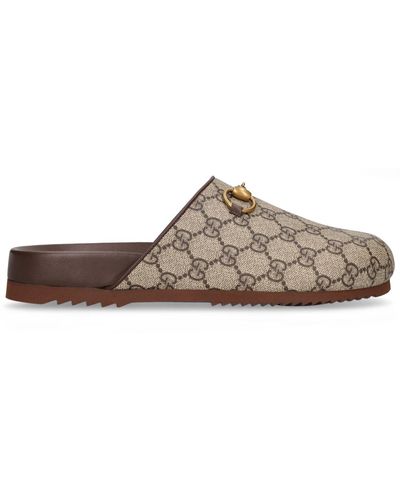 Gucci 20Mm Gg Supreme Canvas Slippers - Brown