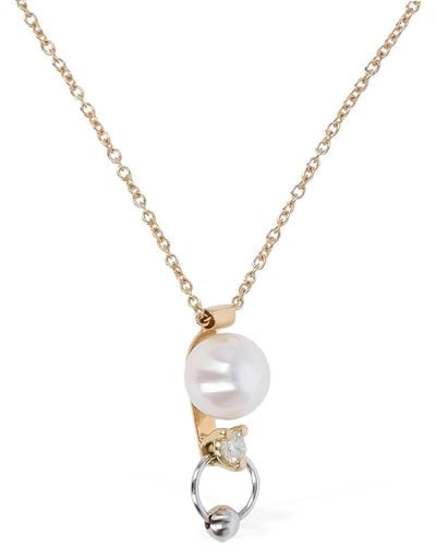 Delfina Delettrez 18kt Halskette Mit Perle Und Diamant - Mettallic